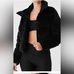 Alo ribbed velour gold rush puffer